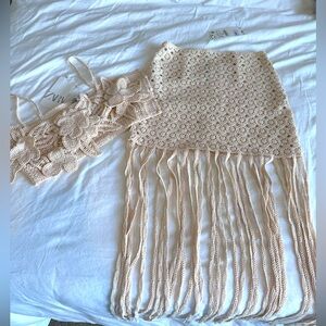 UNWORN Zara crocheted skirt & top matching set.